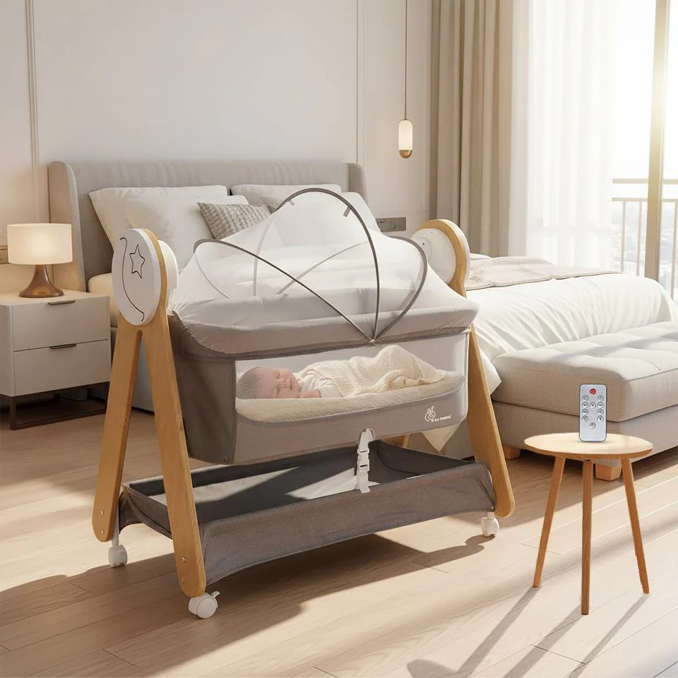 R for Rabbit Lullabies Woodsy Automatic Baby Cradle | Electric Wooden Cradle with MDF Finish | Auto Swing & 10 Built-in Lullabies